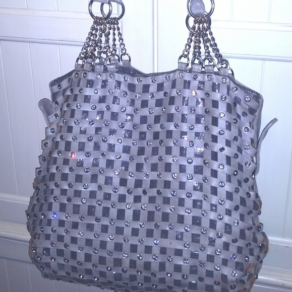 blue elegance Handbags - Blue elegance Swarovski crystal handbag bling